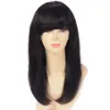 13x4 HD Lace Front Wigs 130% Indian Straight Natural Color Human Hair Wig with Bangs for Women