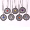 HY154 Hoge populariteit link chain sieraden vijfpuntige ster ronde talisman religieuze hanger ketting met edelsteen9708794