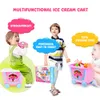 31ピースアイスクリームおもちゃデザートショップおもちゃアイスクリームショップトロリー遊ぶ子供のおもちゃがホイールで設定