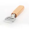 Stainless steel wood handle beer bottle opener The original wood color handle metal wire drawing opener8162414