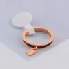 Hot Sale Style Fashion Brand Jewelry Lady Titanium Steel Leopard Print Carving K Letter 18K Gold With Lock Pendant Rings 3 Color