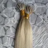 Nano Ring Human Hair Extensions Micro Pre-Bifogad Pärlor Remy Hair 16- 22 tum 1g 100s Virgin Remy Micro Pärlor Mänskliga hårförlängningar