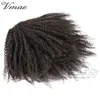 VMAE Indian Natural Color Ponytail 4A 4B 4C Afro Kinky Curly 120g Nieprzetworzone skórki Wyrównane Dziewiczy Ludzki Hair Sznurek