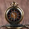 Retro Antigo Relógio Esqueleto Relógios Círculo Oco Mão Vento Mecânico Relógio De Bolso Masculino Feminino FOB Pingente Relógio Com Corrente