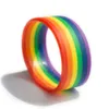 50 sztuk Moda Silikonowa Rainbow Pride Bransoletka Mutilaystered Guma Gay Lesbian Wristband Biżuteria dla Lesbijki Trans Pride Prezent