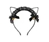 Black Lace Cat Ear Headband Ribbon Golden Bells Kawaii Kitty Cosplay Hair Band Hair Stick Halloween Christmas Easter Headwear3278171