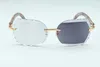 새로운 패션 조각 프레임 8300817-B2 고급 천연 컬러 나무 프레임 58-18-135mm 색상 교환 안경 1 거울 듀얼 목적