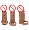 Latest Silicone Penis Enlargement Sleeve With Grain Extender Cock Extension Enhancer Male Reusable Delay Gonobolia Ring Adult Men 5000219