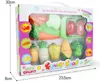 Frutas ou legumes Jogar comida de cozinha para fingir cortar alimentos brinquedos - playset educacional com faca de brinquedo, placa de corte (10pcs / set)