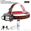 Super Bright LED Headlamp Cob Work Light 4 Modo de Iluminação Farol impermeável Powered por 18650 Terno da bateria para iluminação noturna