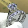 CHOUCONG VICTORIA WIECK NUOVI gioielli di lusso 2019 925 Sterling in argento rotondo topazio bianco topaz cz anello da sposa Diamond Diamond Set per il regalo degli amanti