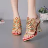 Women Banquet Prom Party Shoes Plus Size 11 Summer Rhinestone Sandals Open Toe Chunky Heel Strappy Wedding Shoes for Bride Red Black Color