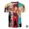 One Piece fire and ice warm-blooded teenager Luffy Summer Harajuku sports Printed 3d T-Shirt Men Short tops Asian plus-size