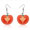 New Cute Fruit Lady Earrings Strawberry Pineapple Tomato Kiwi Orange Cucumber Dragon Apple Pineapple Girl Fruit Earrings GD3456782723