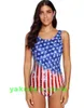 cheap swimsuit flag Large big plus girl Bikinis set beach Gradient one piece sexy belly covering flat angle Stripe Print yakuda swimwear