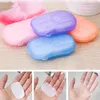 Tvålflingor Portable Health Care Hand Soap Flakes Paper Clean Soaps Sheet Leaves With Mini Case Home Travel Supplies9225802