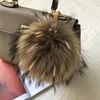 15cm/6" Large Real Raccoon Fur Ball Pompom Charm Keychain Keyring Accessories Phone Purse Handbag Tassels Gift