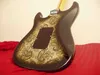 Livraison gratuite Richie Sambora Signature ST 1996 Black Paisley Guitare électrique, pont Floyd Rose Tremolo, écrou de blocage, micros SSH, incrustation d'étoile