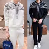 2019 Erkekler Ceket + Pantolon Eşofman Seti Bahar Baskı Sudaderas Hombre Erkek Sportwear Suits Uzun Kollu Streetwear Adam Eşofmanlar SH190909