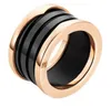 Fashion Titanium Steel Love Ring Silver Rose Gold Ring for Lovers White Black Ceramic Luxury Ring for Gift