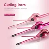 Professionell Hår Curling Iron Curler Roller Waver Styling Tools Salon Styler LCD Display Curlers Rotation Curl Wand 9mm Sh190727