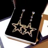 kadın kızlar için Toptan-tasarımcı lüks süper ışıltılı elmas elmas taklidi sevimli büyük bir yıldız sarkıtmak avize küpe takı