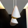 Nordic Wisiorek Light Drewniany Ziarno Nowoczesne Żyrandol Lekkie Minimalistyczny Kreatywny Kute White Iron Lampshade Oświetlenie E27 Lampa Uchwyt 1,2 m Drut