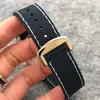 우수한 최고 품질의 바다 쿨 시계 마스터 자동 기계식 블루 다이얼 사파이어 정품 가죽 watchband 스트랩 남성 감시 FRE241A