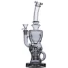 Percolatore Pipa ad acqua inebriante Bong in vetro Narghilè Shisha Recycler Oil Rigs Chicha Dab Bubbler con 14mm Banger 28cm di altezza