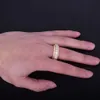 男性の回転永遠のリングの女性18Kゴールドカラーアイスアウト立方ジルコンファッションヒップホップジュエリー回転可能