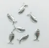 50st / lot fisk charms hängsmycken retro smycken tillbehör diy antika silver hängsmycke för armband örhängen keychain 18 * 8mm