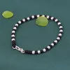 Fait à la main en argent sterling 925 perles de couleur noire Bracelets de corde cordon tressé amitié bracelet porte-bonheur pour femmes hommes Couple CX7956054