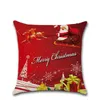 Funda de cojín de Navidad roja Funda de almohada Ropa de cama para el hogar Funda de almohada navideña 18x18 pulgadas Árbol de Navidad Funda de almohada con estampado de Papá Noel DBC VT0822