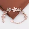 Wholesale- Cat's Eye Opal Flower Chain Bracelet Charming 18K Rose Gold Plated Color Women Bracelet For Women Jewelry