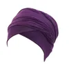 Bonnet extensible en coton pour femmes, couleur unie, Turban pour filles, casquettes de chimio, chapeau enveloppant, accessoires pour cheveux
