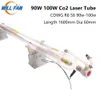 Will Fan CDWG S6 R6 80W 100W Tubo laser Co2 Lunghezza 1600mm Dia 60mm Lampada in vetro Installa macchina per incisione con taglierina laser Co2