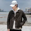 dark brown casual slim mens denim jacket plus size 5xl bomber jacket men high quality cowboy mens jeans jacket chaqueta hombre