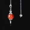 Equilíbrio Reiki Natural Stone Cristal Red Ágatas Dowsing Pendulum Circular Cone Encantos Pingente para Homens Mulheres Adivinha 2019