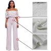 Rompers eDressU 2019 Lace Jumpsuits Strapless Summer Playsuit Sexy Off Shoulder Black White Blue Bodysuit ZSCG055