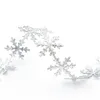 Nuovo nastro oro argento fiocco di neve Nastri natalizi Capodanno Decorazioni natalizie Albero di natale Decor Nastro decorativo in rilievo ad ultrasuoni decorativo fai da te