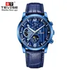 Tevise New Fashion Men 자동 시계 가죽 스트랩 방수 스포츠 시계 Luxuxry Moon Phase Date Mechanical Wristwatch224N