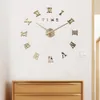 Real 3D Big Wall Clock Apressado Wall Mirror Etiqueta Diy Sala Home Decor Moda Relógios Chegada Quartz Large Wall Clocks 6 Y200109