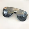 Gros-lunettes de soleil sans monture cadre connexion lentille UV400 hommes femmes designer revêtement miroir lentille steampunk été style comw avec étui