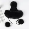 Donne Fux Furx Rusin Cossack Pompom Bomber Cappelli femminile in lana a maglia Svena Svilo Sciò Bomber Trapper Hat2152610