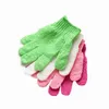 Gants de bain douche cinq doigts exfoliants Spa gants de bain Massage corporel nettoyage épurateur couleurs bonbon serviette de bain 7 couleurs DW48746252697