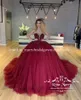 Princesa Doce 16 Masquerade Quinceanera Vestidos 2020 Ball Vestido 3D Flores Cristais Plus Size Barato Debutante Vestidos 15 Anos Vestidos de Prom