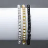 Nieuwe Iced Out 1 Rij Rhinestones Mens Armband 7/8 / 9 inches Gesimuleerde Diamond Tennis Armbanden Hip Hop Sieraden