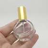 5 / 10ml Klar glas parfymflaska Partihandel Square / Round Essential Oil Perfume Bottle Mist Pump Spray Bottle Med Guld / Svart / Silver Cap