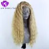 2020 plus récent Blonde 360 dentelle frontale pleine perruques partie libre célébrité synthétique dentelle avant perruque avec des cheveux de bébé pour les femmes