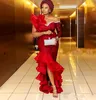 Aso Ebi Meerjungfrau-Abendkleider im nigerianischen Stil, Spitzenapplikationen, High-Low-Schleppe, formelles Abendkleid in Übergröße, afrikanisches One-Shoulder-Kleid, Par5554719